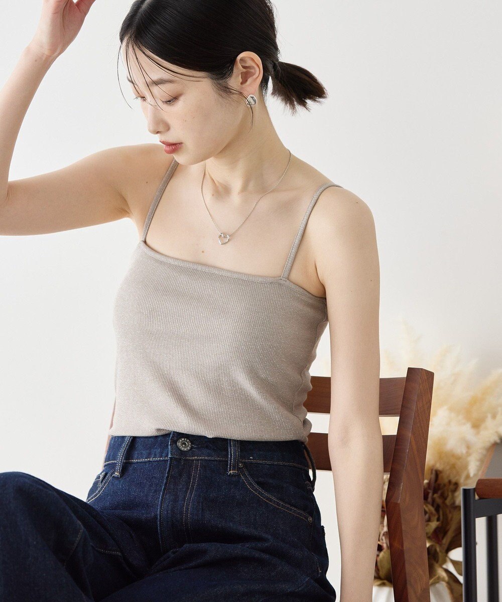 AMERICAN HOLIC カップ付き　ラメリブキャミソール 