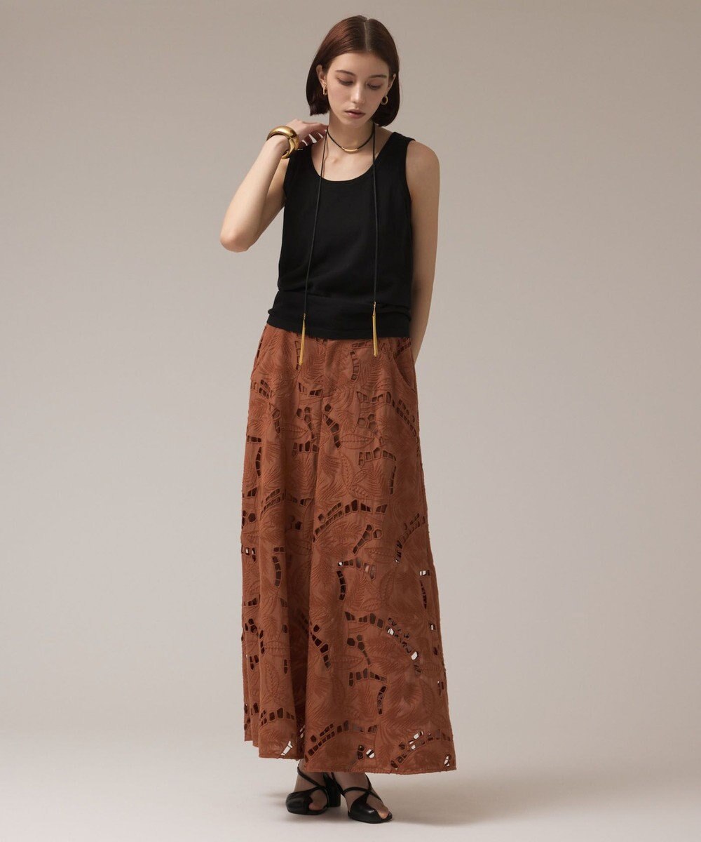 GRACE CONTINENTAL カットワークバギーパンツ 