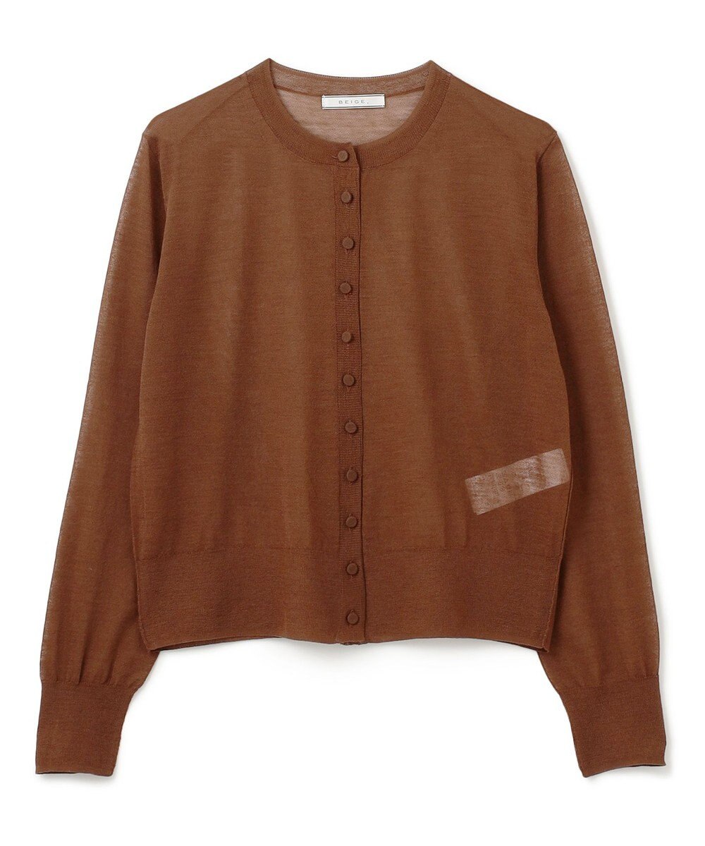 BEIGE， 【洗える・Oggi 10月号掲載】CADDO / シアーウールカーディガン 