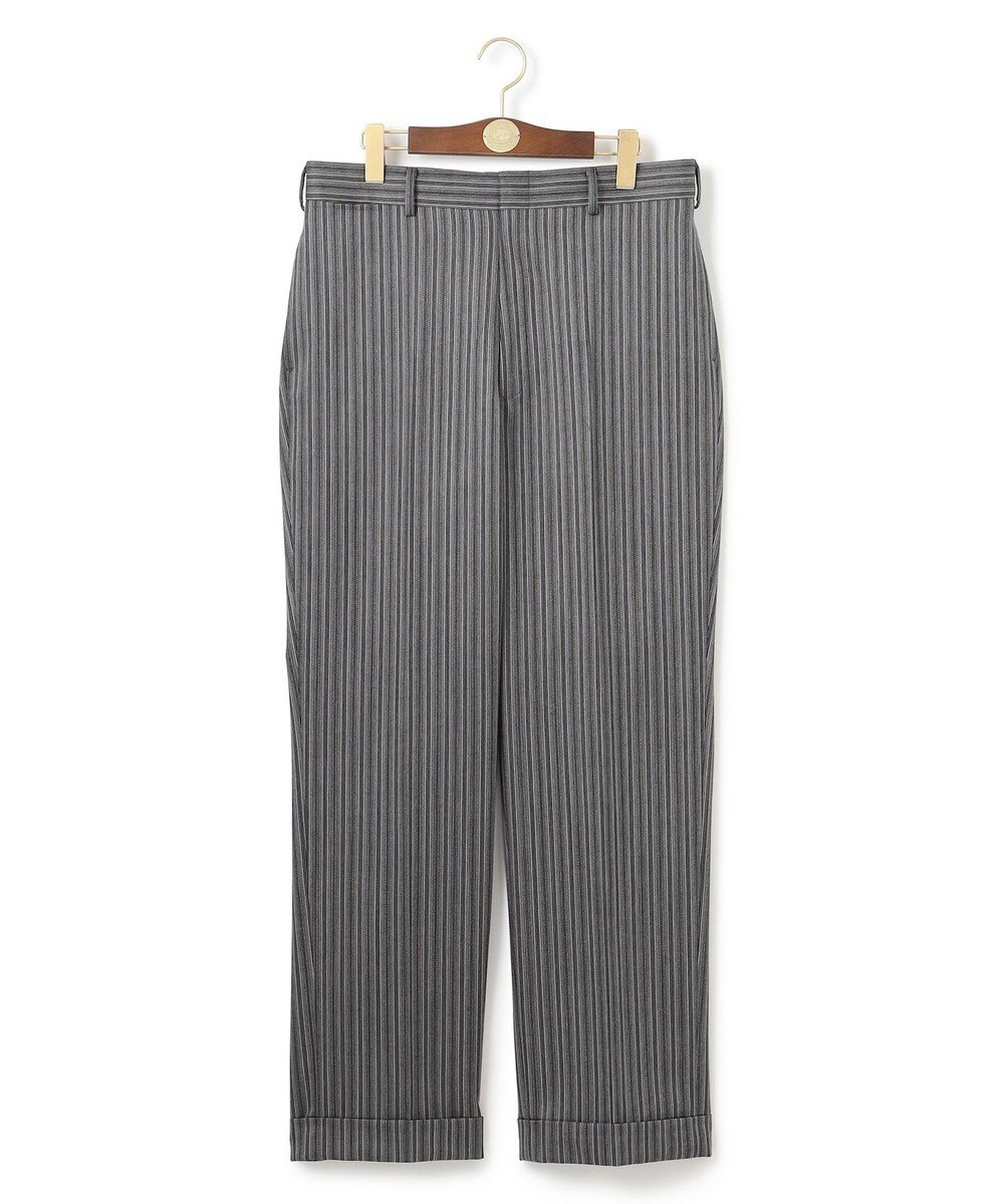 J.PRESS MEN 【J.PRESS ORIGINALS】Dark Pinstripe Wool New Piped Stem Slacks / Big Back Belt 
