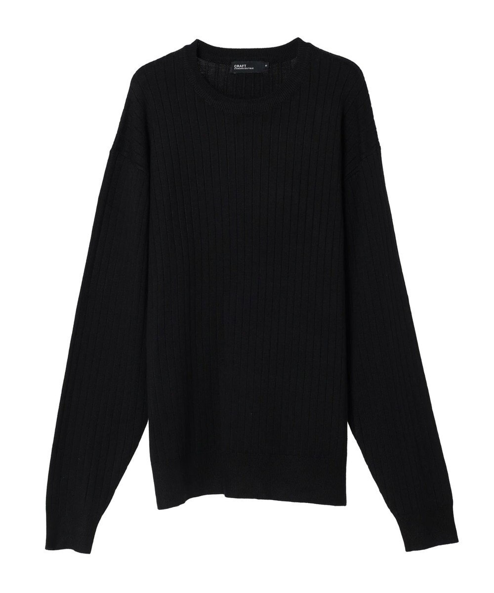 CRAFT STANDARD BOUTIQUE ワイドリブクルーネックニットプルオーバー 
