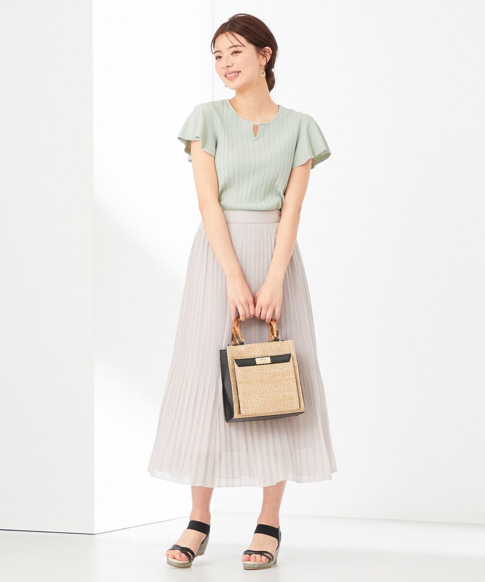 ANY SIS L 【洗える】シフォンプリーツ スカート 