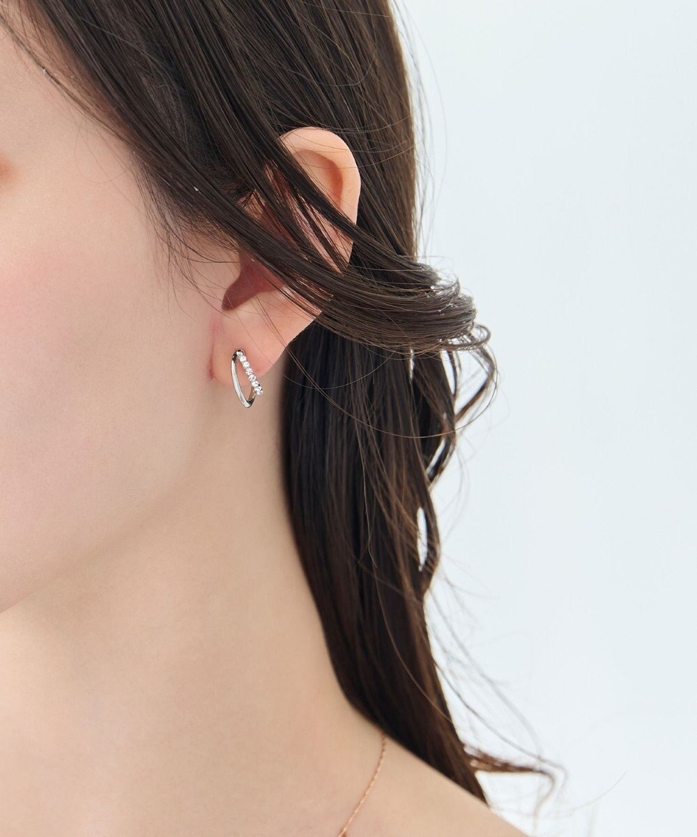 Phoebe 〈痛くないシリーズ/アレルギー対応〉ブリリアントダブルフープライトフィットイヤリング　シルバー 