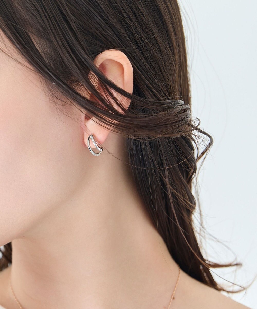 Phoebe 〈痛くないシリーズ/アレルギー対応〉ブリリアントダブルフープライトフィットイヤリング　シルバー 