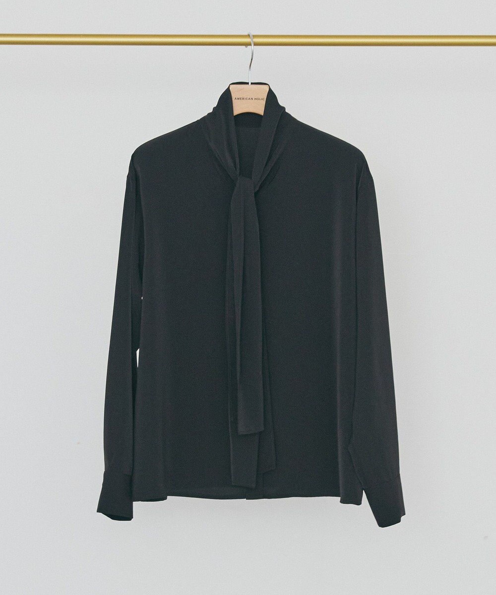 AMERICAN HOLIC 【イージーケア】ナロータイブラウス 