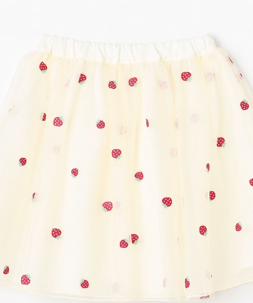 ANY KIDS 【Strawberry Collection】総刺繍 いちごチュールスカート 