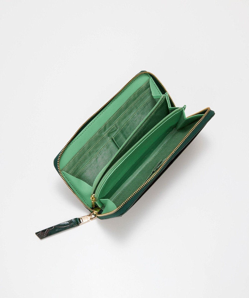 TOPKAPI 【TREASURE TOPKAPI】ローズエンボス ツヤ レザー ラウンドファスナー 長財布 