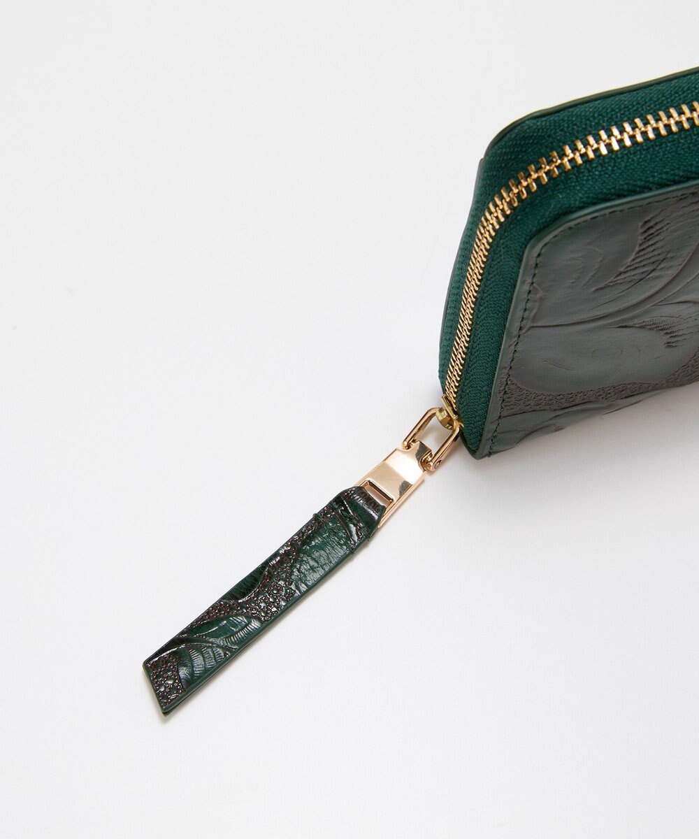 TOPKAPI 【TREASURE TOPKAPI】ローズエンボス ツヤ レザー ラウンドファスナー 長財布 