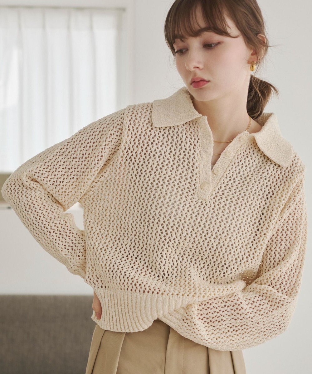 WEGO 【ANGIE VINTAGE】MIXメッシュポロニット 
