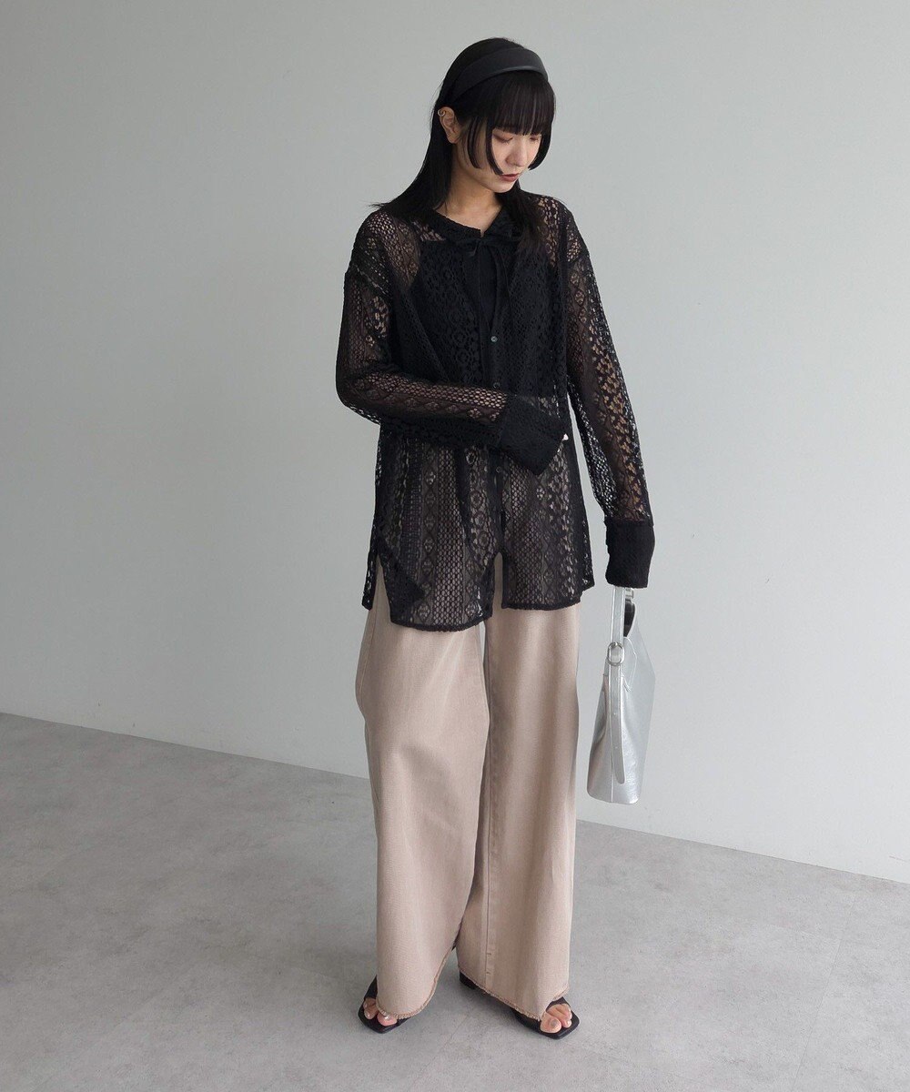 Green Parks ２ＷＡＹリボン付きレースシャツ 