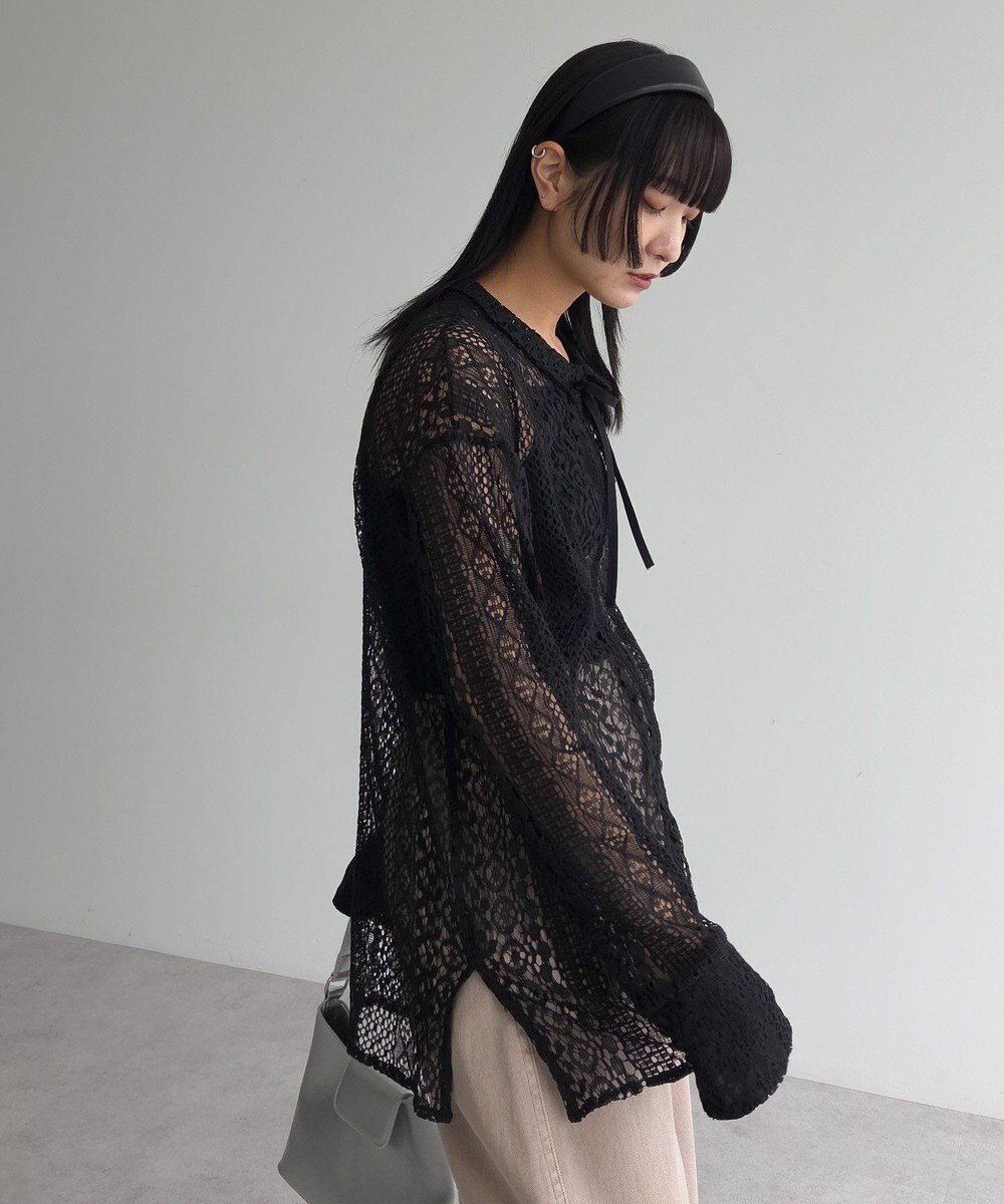 Green Parks ２ＷＡＹリボン付きレースシャツ 