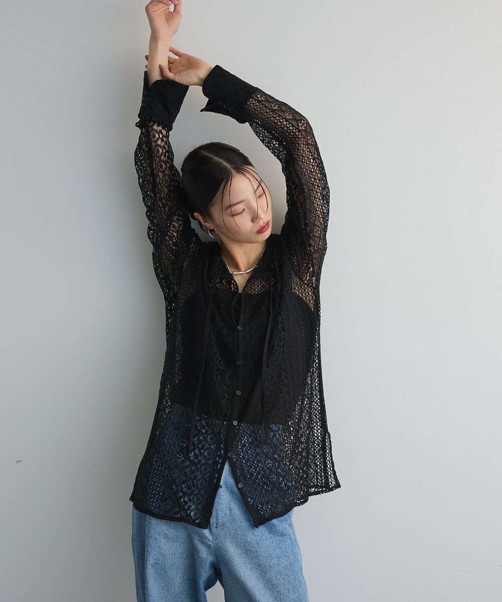 Green Parks ２ＷＡＹリボン付きレースシャツ 