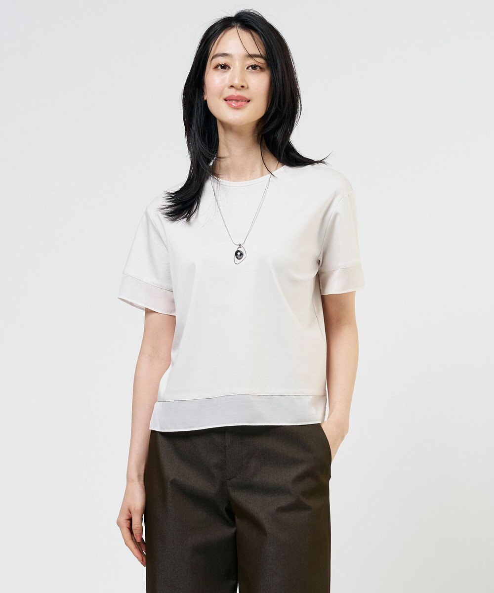J.PRESS LADIES S 【シーンレスに活躍】コットンスムース シアーデザイン カットソー 