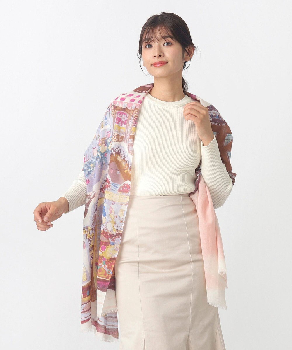 MOONBAT Hanato(ハナト) シルクウールストール クリスマスマーケット／幅60cm 