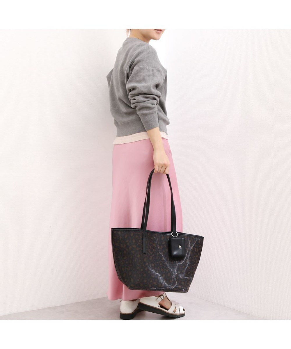 UNBILLION カシュカシュ cachecache / チュールメッシュヒョウ柄プリントトートＬ 