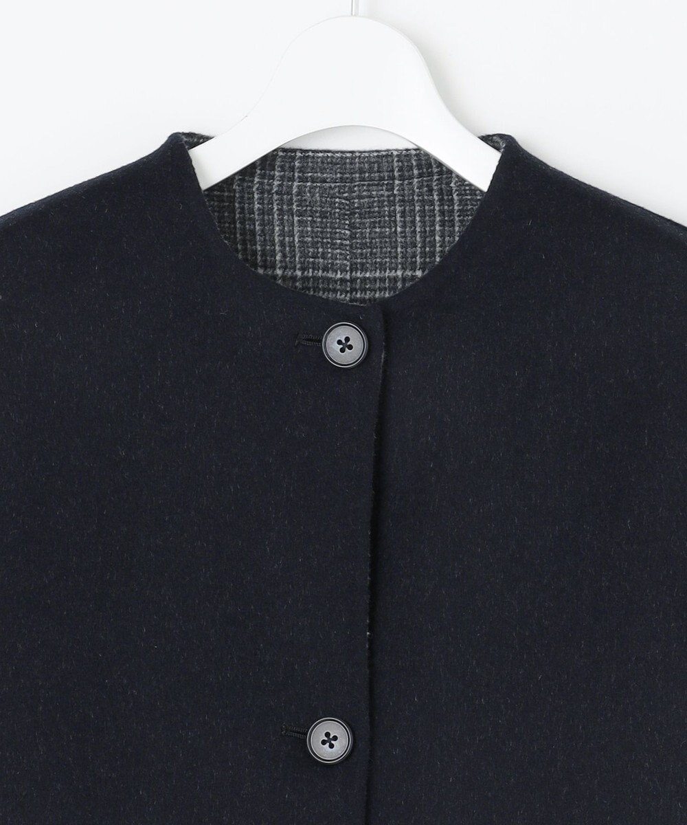 J.PRESS LADIES L 【リバーシブル】ウールナイロン リバー チェック ショート コート 