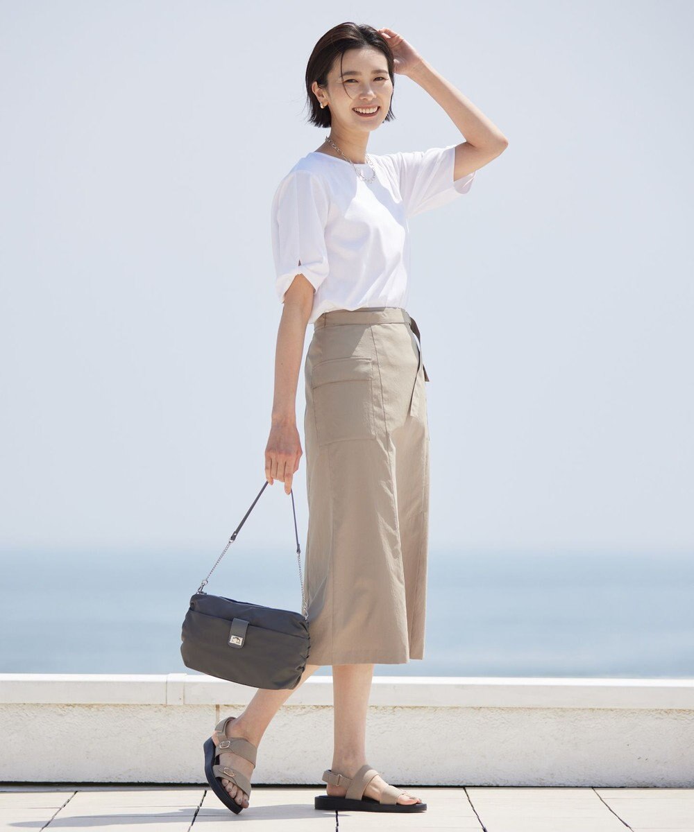 J.PRESS LADIES 【接触冷感・UVケア】コンパクトコットンスムース ツイストスリーブ カットソー 