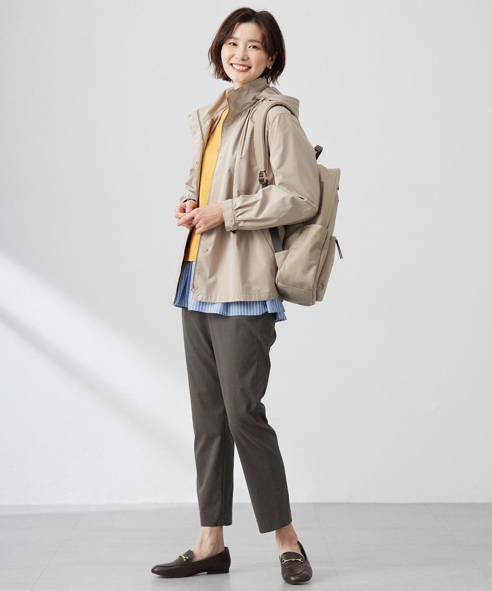 J.PRESS LADIES 【セットアップ対応・洗える】セルロースリネンストレッチ テーパード パンツ 