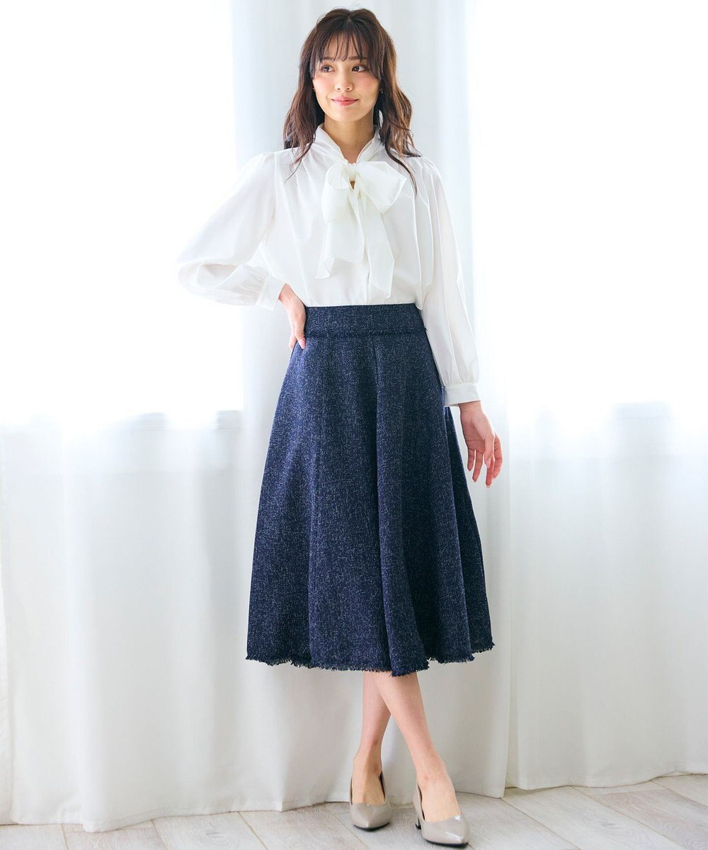 Feroux 【セットアップ対応】春ツイード フレアスカート 