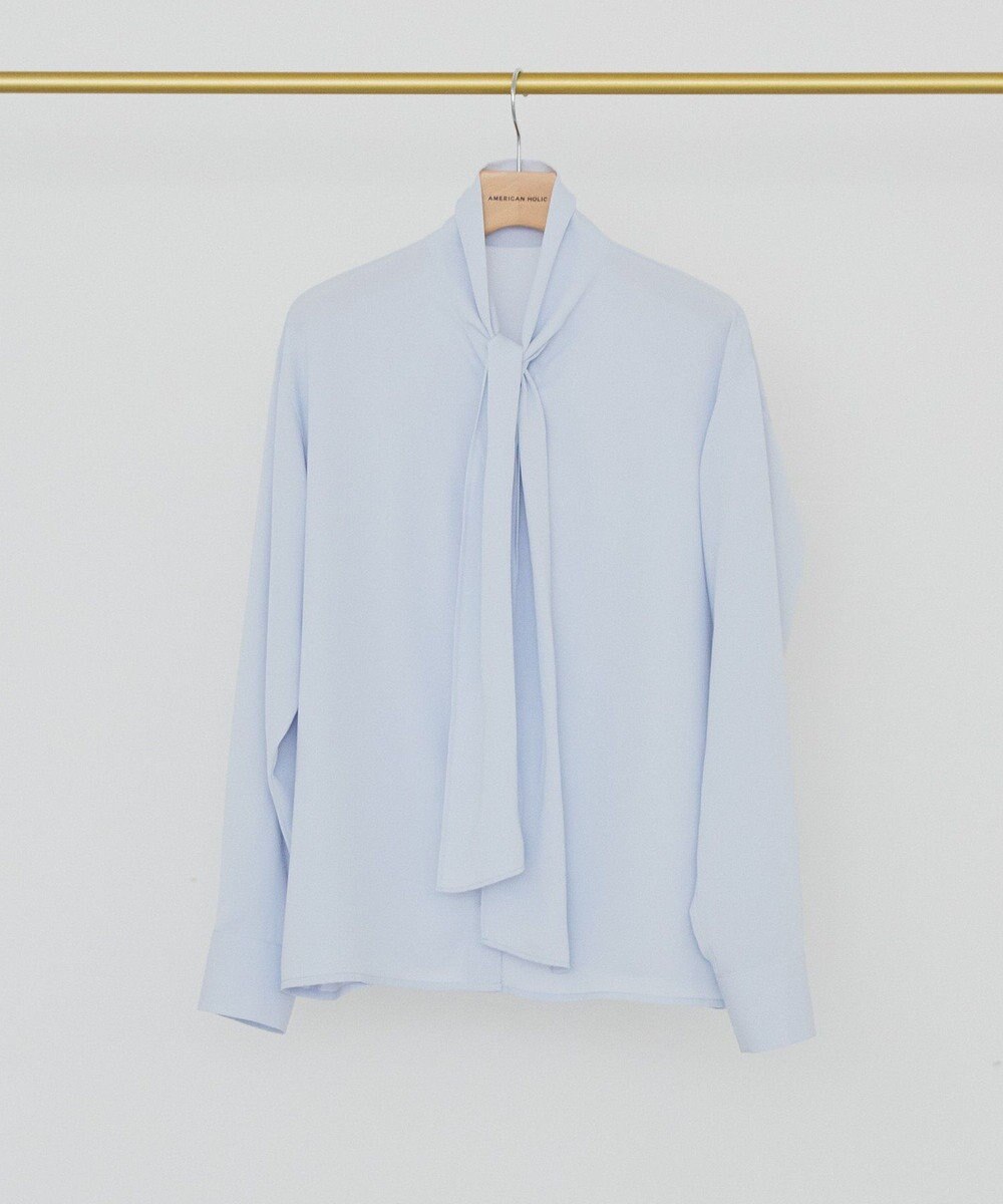 AMERICAN HOLIC 【イージーケア】ナロータイブラウス 