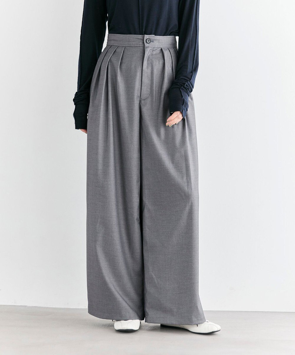 #Newans 【洗濯機可/しわになりにくい】ベリーワイドパンツ 