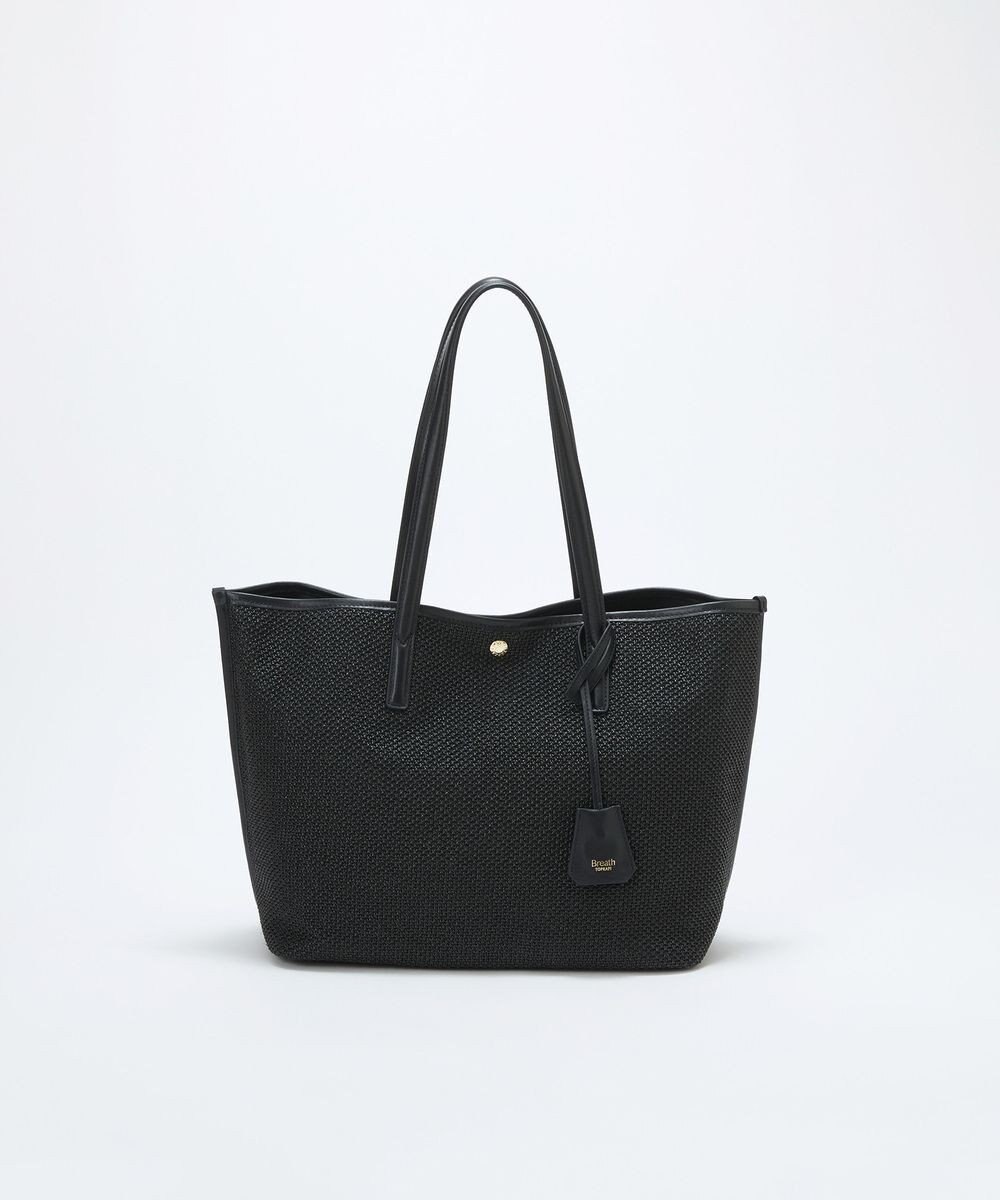 TOPKAPI 【Breath TOPKAPI】レザーコンビ 雑材風 シンプル トートバッグ チャーム付き　A4 / 軽量 