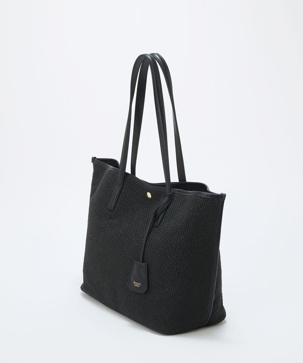 TOPKAPI 【Breath TOPKAPI】レザーコンビ 雑材風 シンプル トートバッグ チャーム付き　A4 / 軽量 