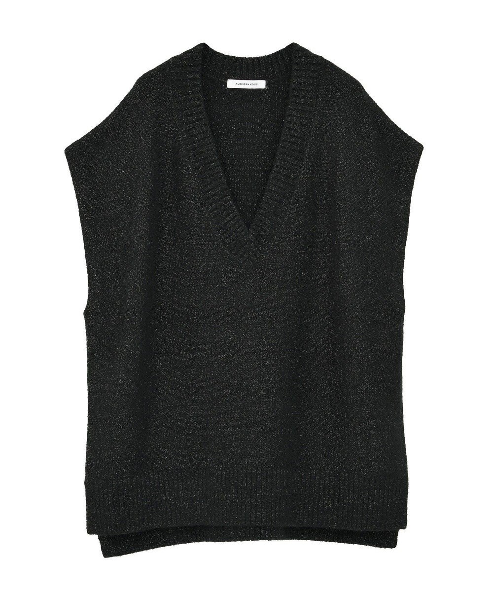 AMERICAN HOLIC ラメ入りＶネックニットベスト 