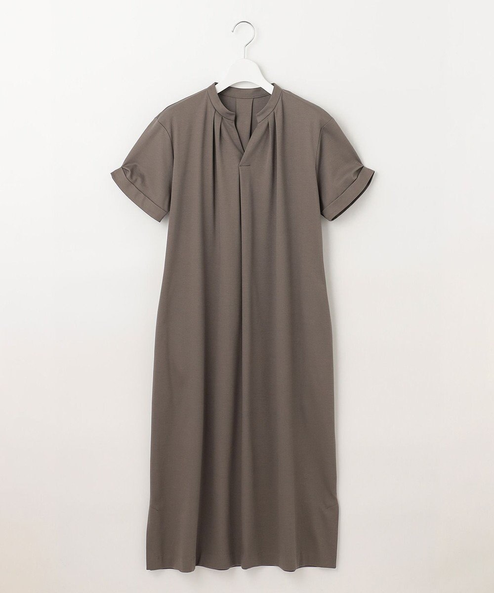 J.PRESS LADIES 【接触冷感・UVケア】コンパクトコットンスムース バンドカラー ワンピース 