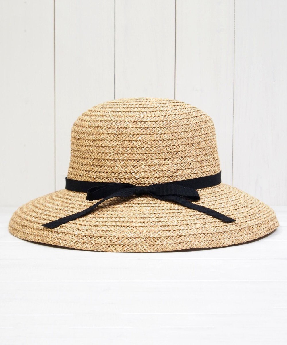 石田製帽 ペーパーブレードミックス　ワイドカサブランカ 