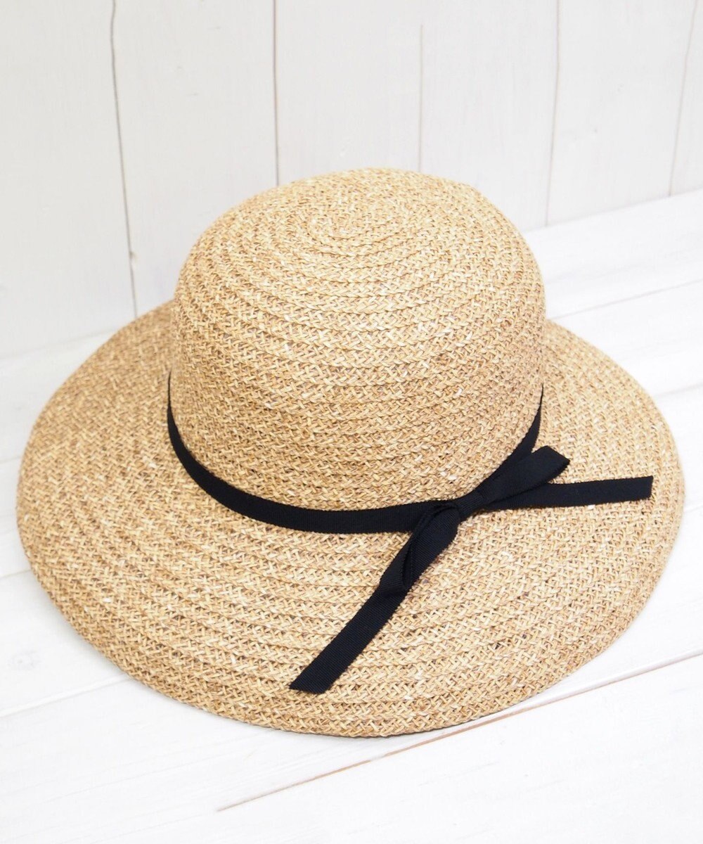 石田製帽 ペーパーブレードミックス　ワイドカサブランカ 