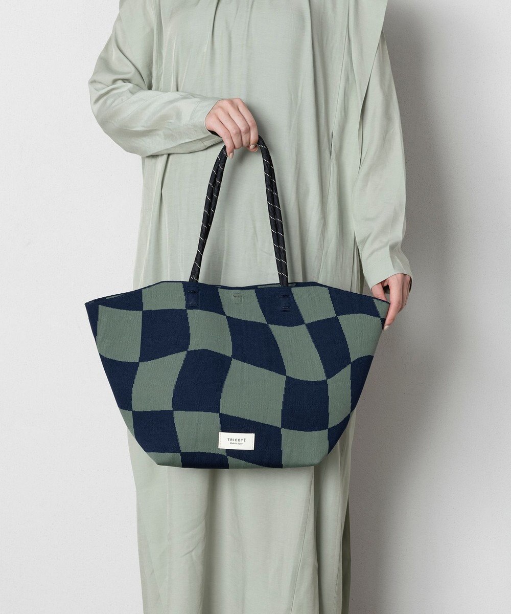 TRICOTE 【軽くて丈夫】FLOW ブロックチェック バッグ 