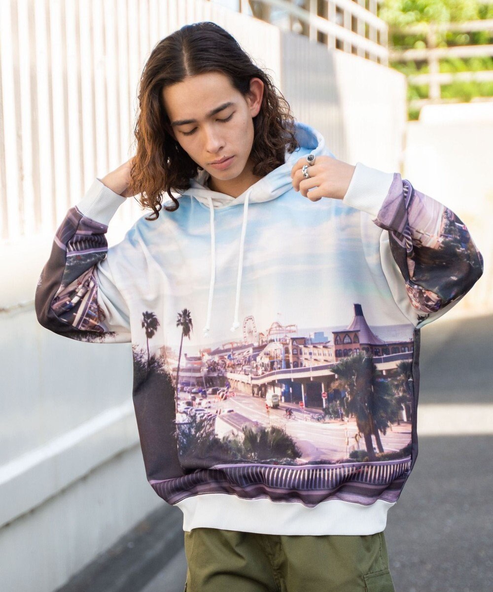 WEGO 総柄BIGプルパーカー 