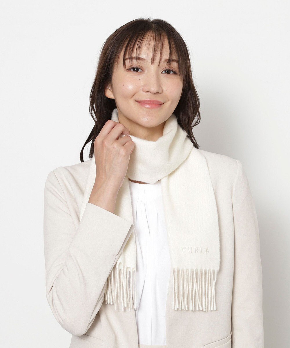 MOONBAT FURLA(フルラ）カシミヤ100％ 無地 プチマフラー 