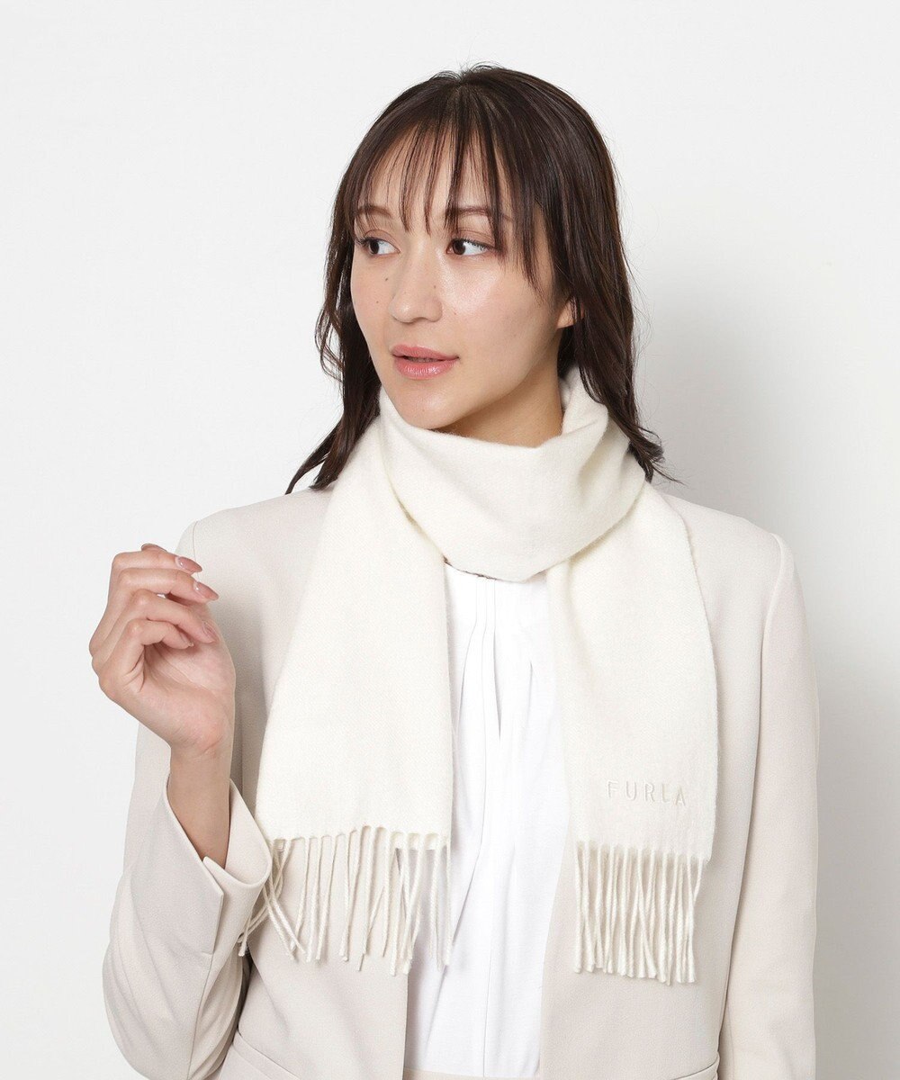 MOONBAT FURLA(フルラ）カシミヤ100％ 無地 プチマフラー 