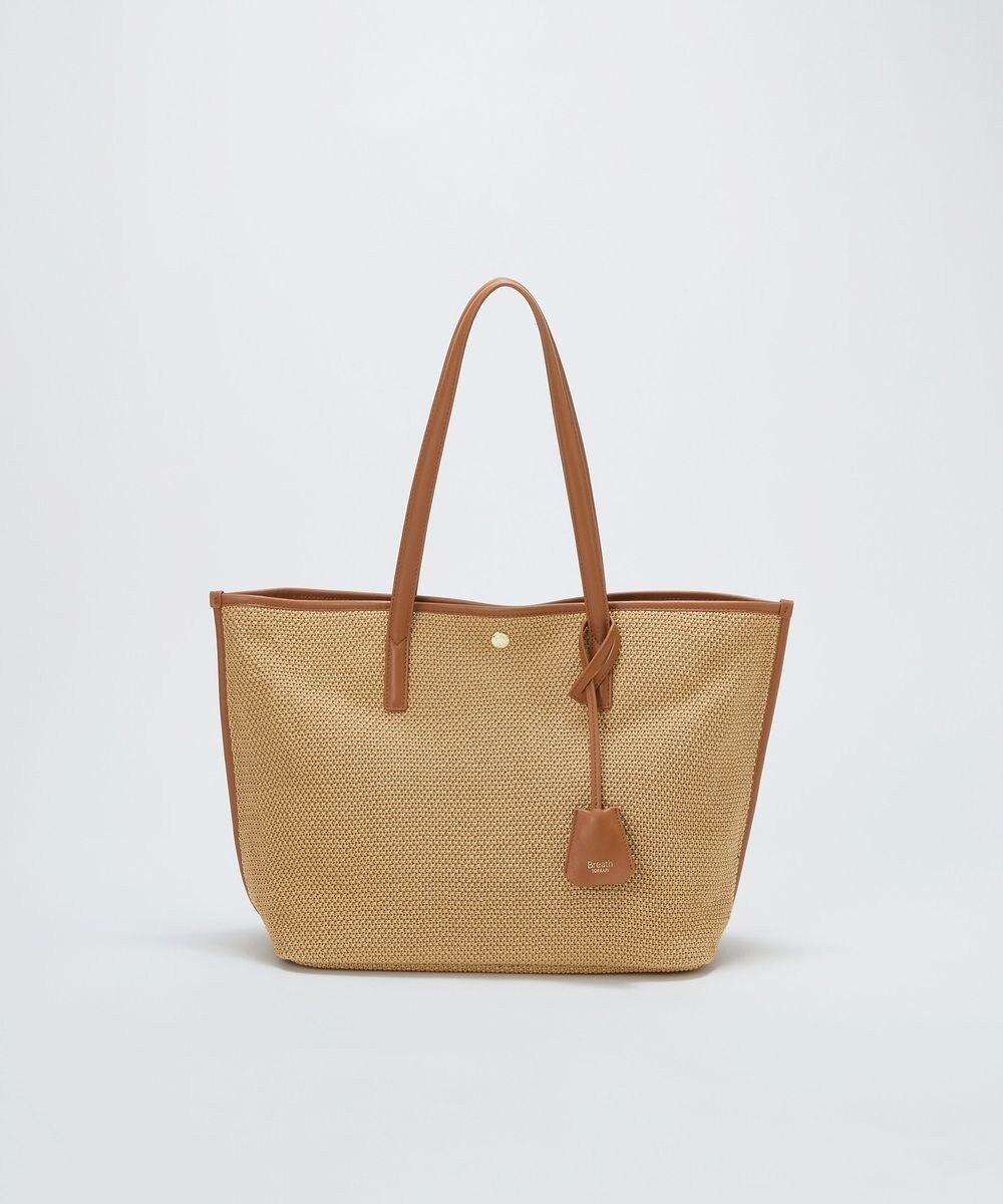 TOPKAPI 【Breath TOPKAPI】レザーコンビ 雑材風 シンプル トートバッグ チャーム付き　A4 / 軽量 