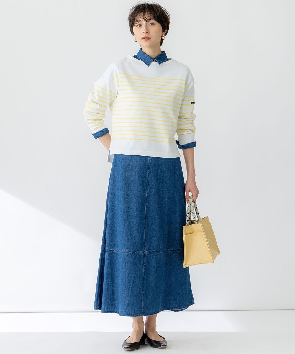 23区 【Oggi3月号掲載/洗える】ライトダンガリー クロップド ボリュームスリーブ シャツ 