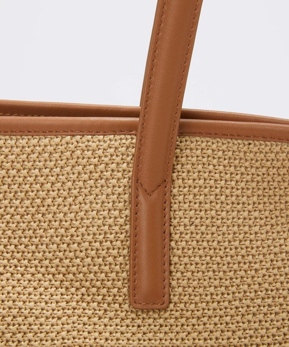 TOPKAPI 【Breath TOPKAPI】レザーコンビ 雑材風 シンプル トートバッグ チャーム付き　A4 / 軽量 