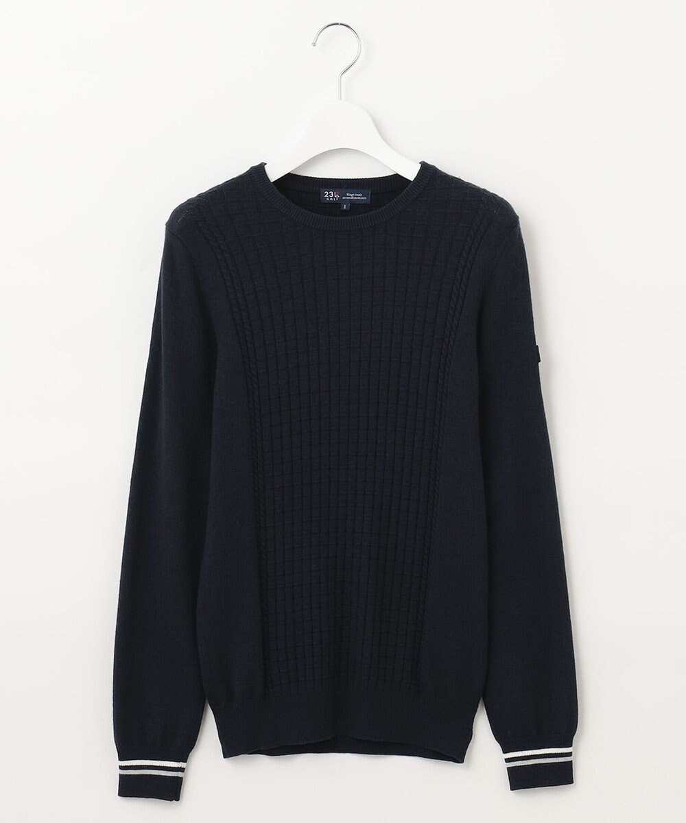 23区GOLF 【WOMEN】【洗える】格子柄  カラーニット 