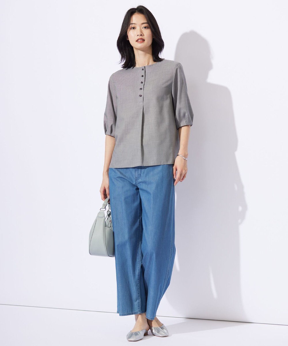 J.PRESS LADIES S 【洗える】ウォッシャブルキュプラツイル ボートネック ブラウス 