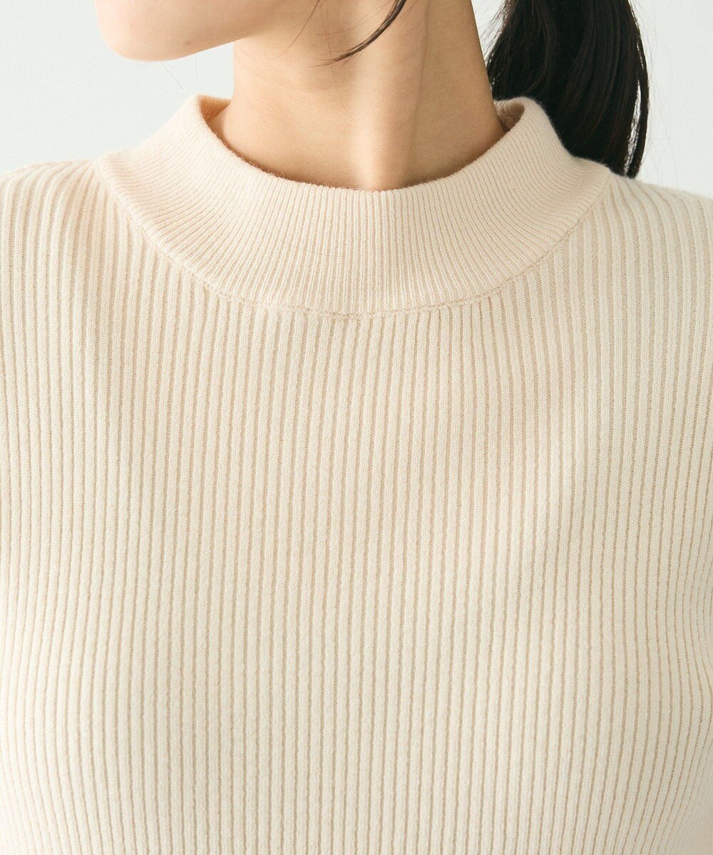 CRAFT STANDARD BOUTIQUE 洗える/とてもち袖フレア釦ボトルネックニットプルオーバー/24AW 