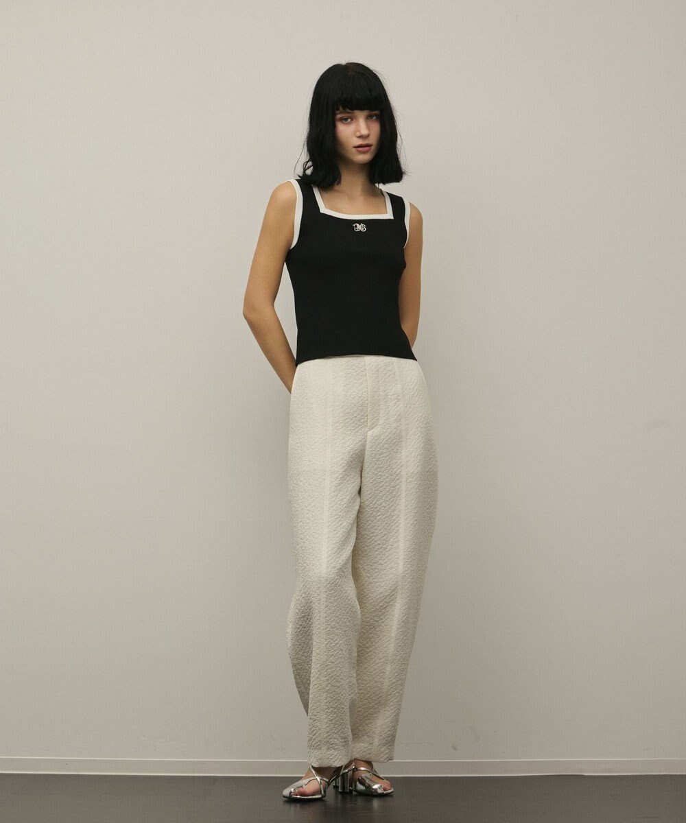 GRACE CONTINENTAL バイカラーリブニットノースリーブ 