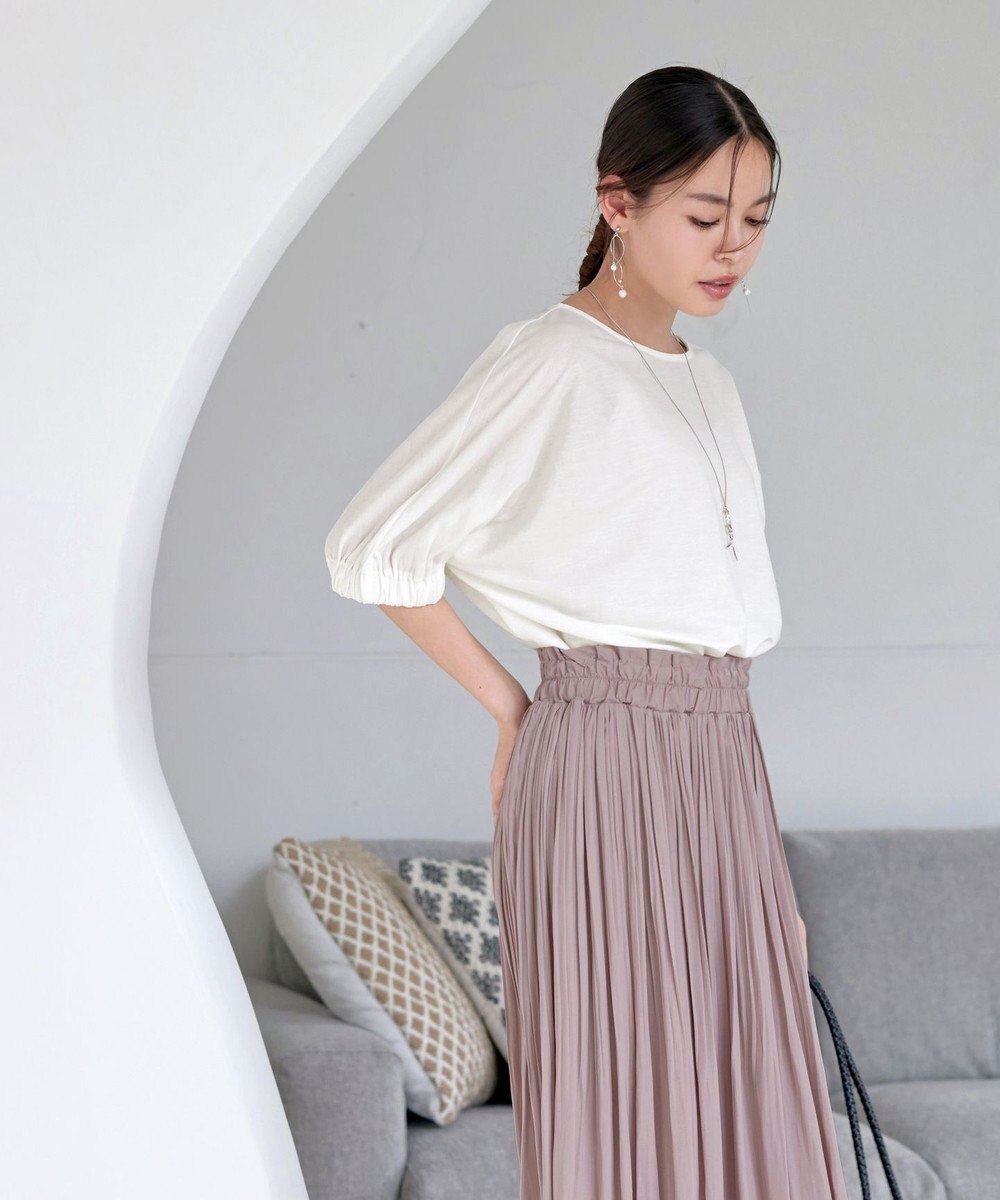 Tiaclasse 【安田美沙子さん着用・洗える】ヴィンテージサテンプリーツスカート 