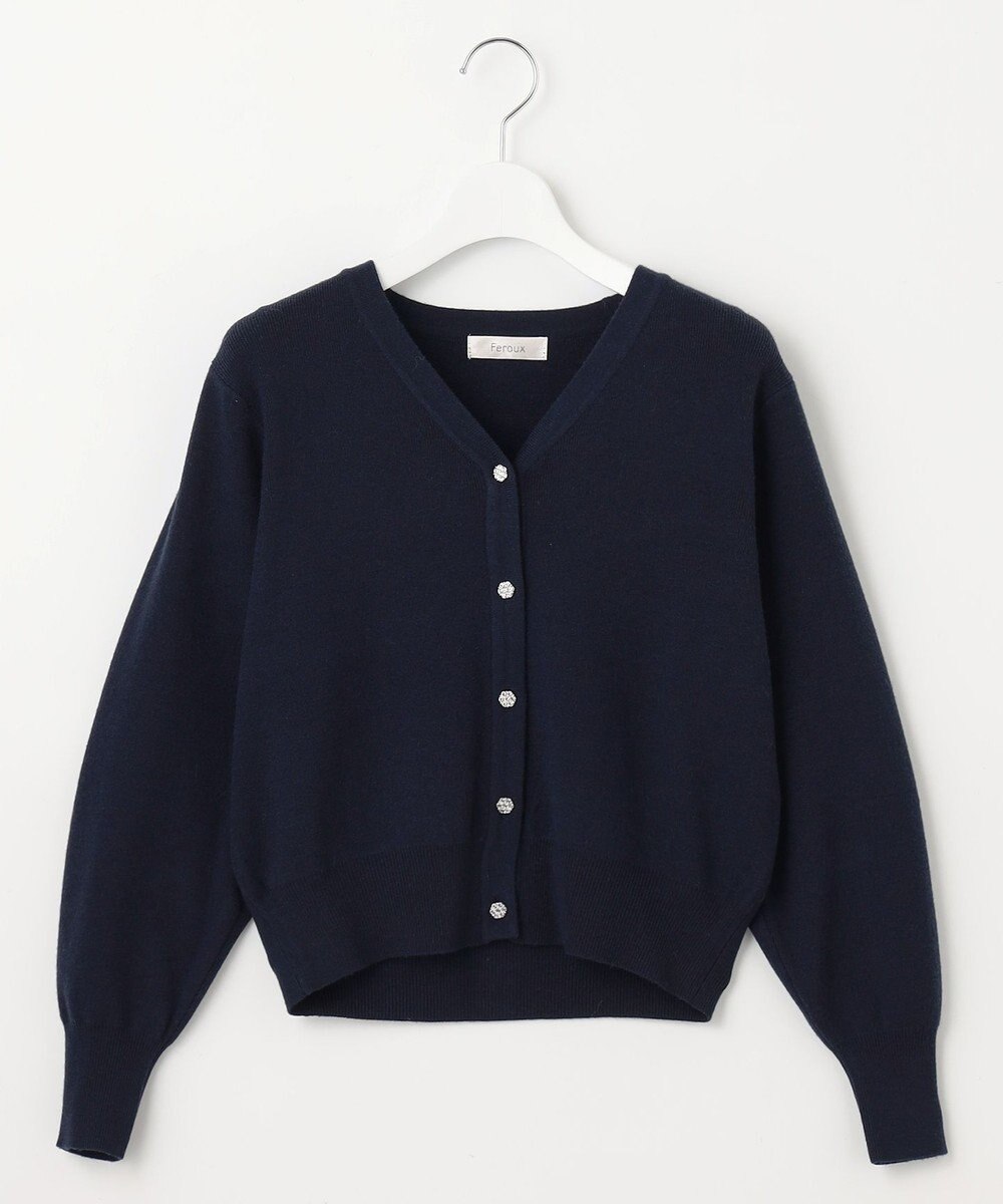 Feroux 【洗える】ビジューボタン2WAY カーディガン 
