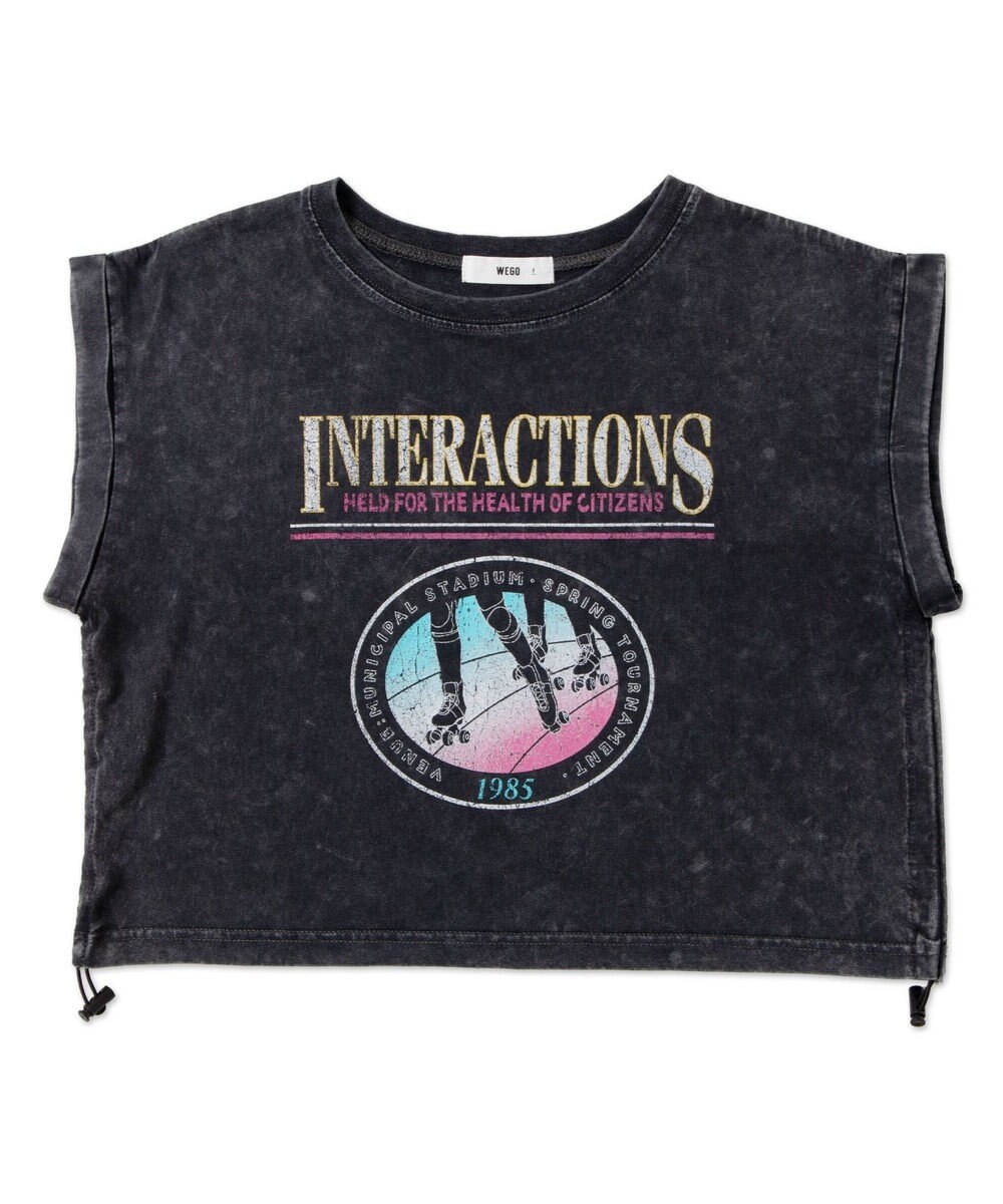 WEGO ヴィンテージウォッシュドロストデザインT 