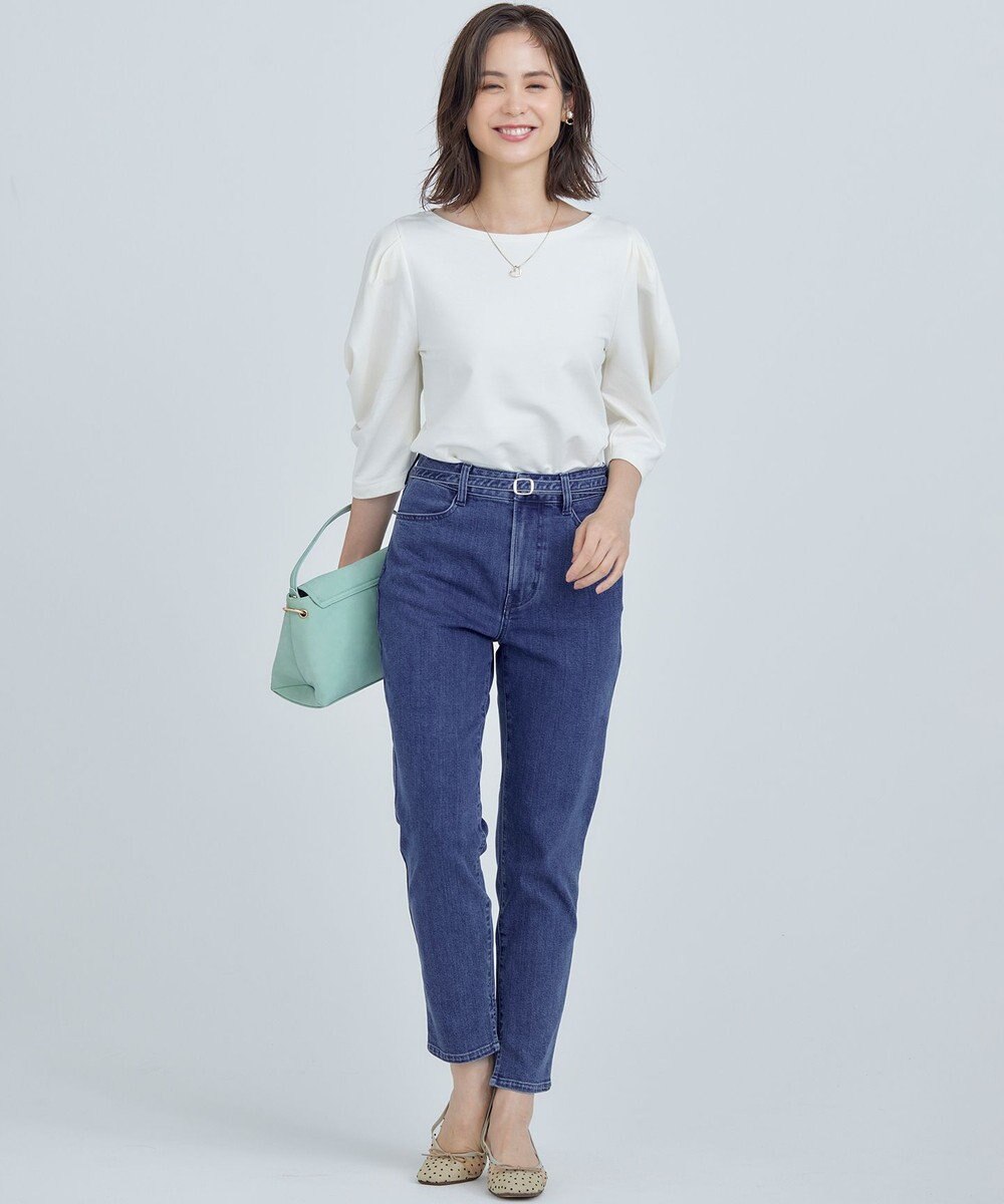 組曲 L ミニ裏毛ボリュームタックスリーブ カットソー 