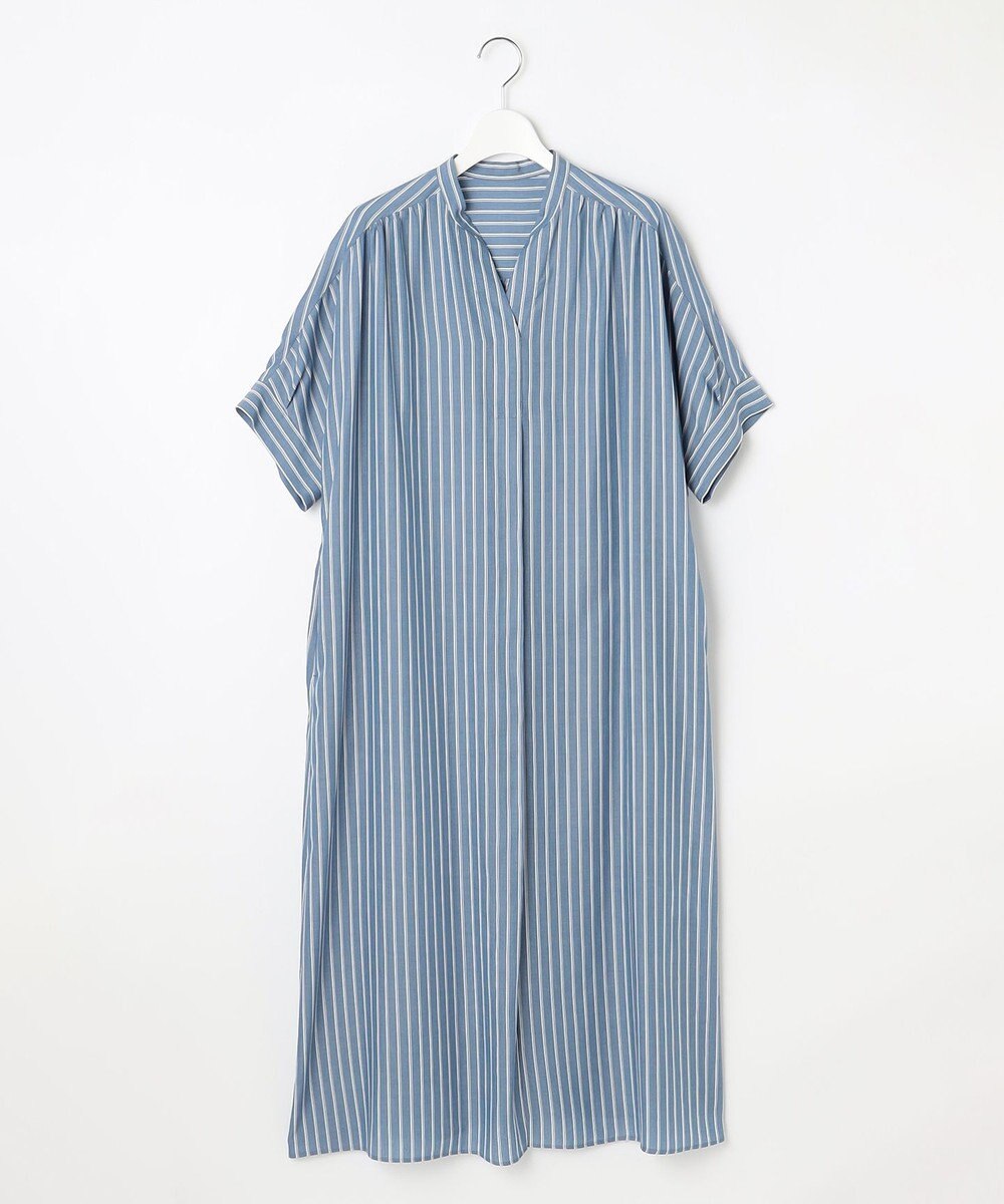 自由区 S 【接触冷感・UVケア・抗菌防臭・洗える】リヨセルポプリンシャツ ワンピース 