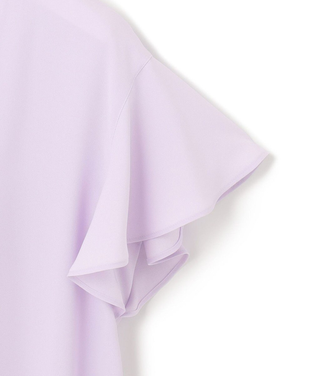 23区 【洗える】バックサテンアムンゼン 袖フリル キーネック ブラウス 