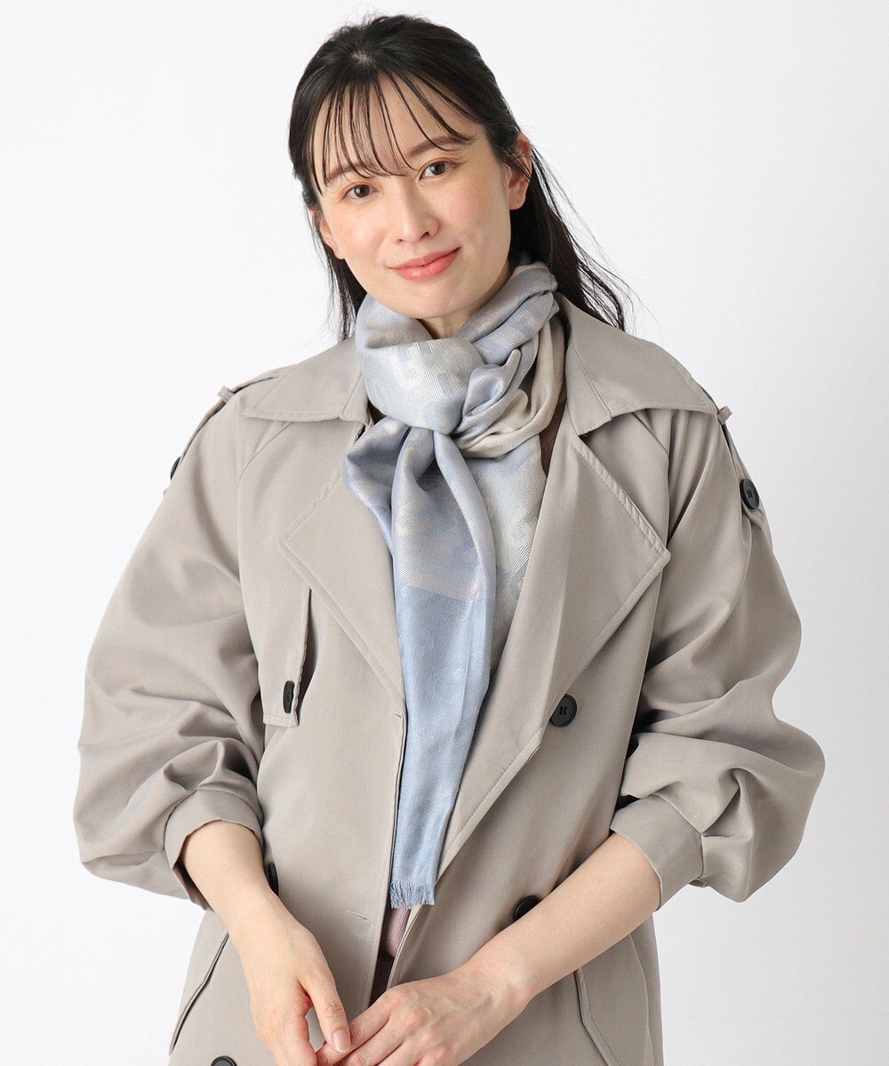 MOONBAT FURLA シルクカシミヤジャカードストール／幅55cm 