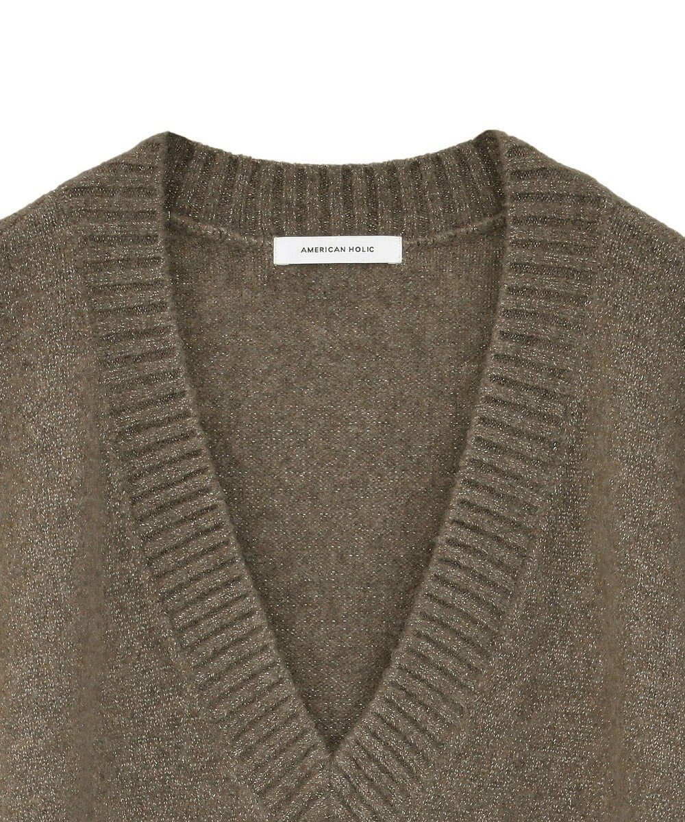AMERICAN HOLIC ラメ入りＶネックニットベスト 